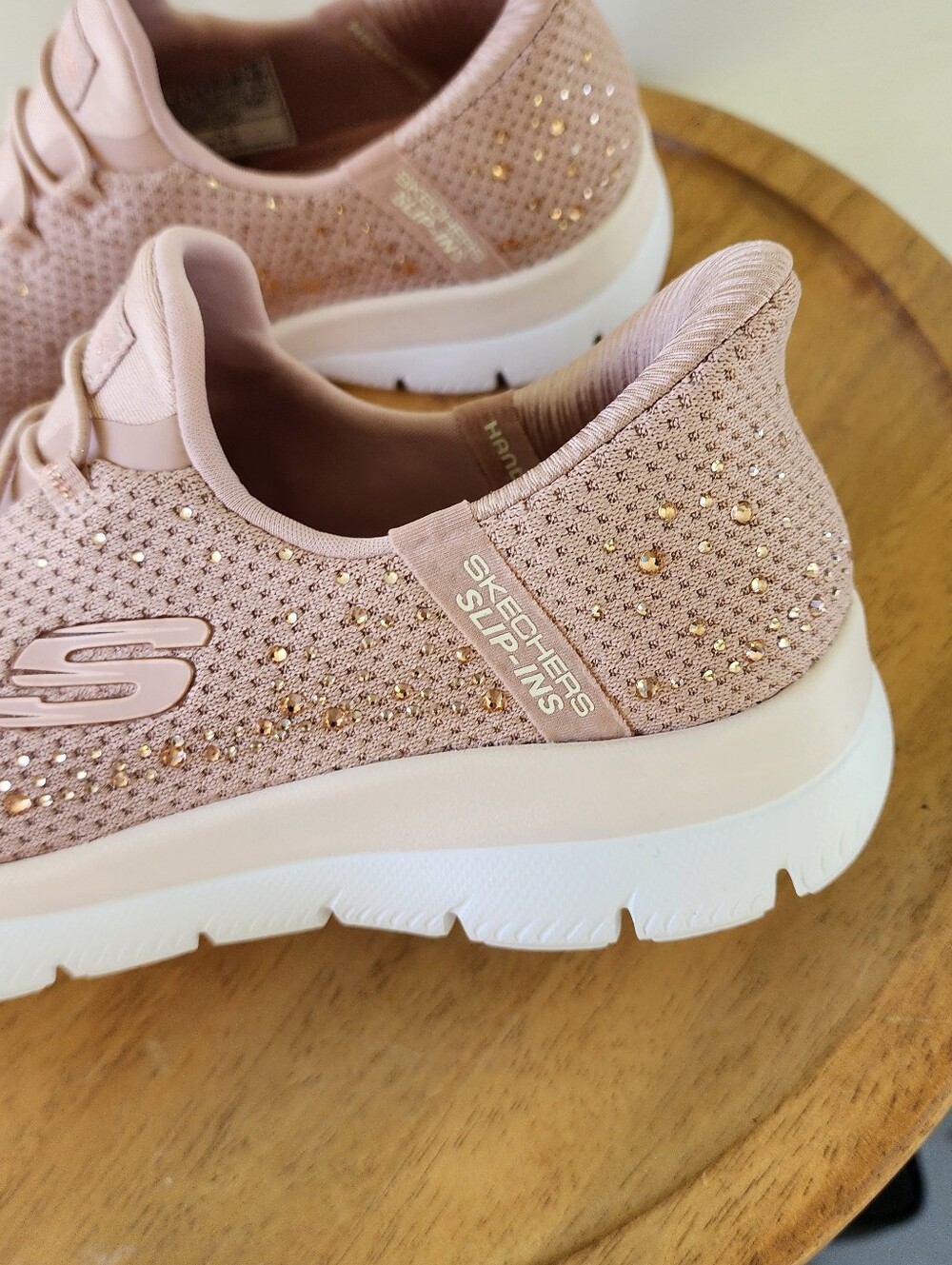 Skechers Women’s Pink Slip-On Sneakers - Picture 5 of 11